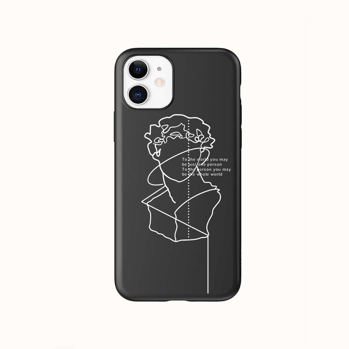 

Plaster Statue Print Phone Case, Black