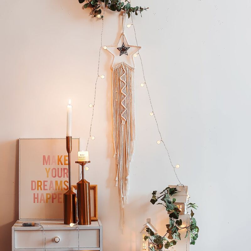 

Star Fringe Wall Hanging, Beige