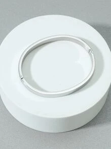 Brazalete de hombres de acero inoxidable - Plateado - Ver 2