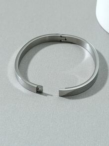 Brazalete de hombres de acero inoxidable - Plateado - Ver 3