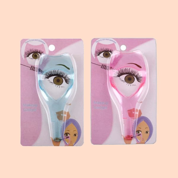 

1pc Random Color 3 In 1 Makeup Eyelash Stencil, Pink