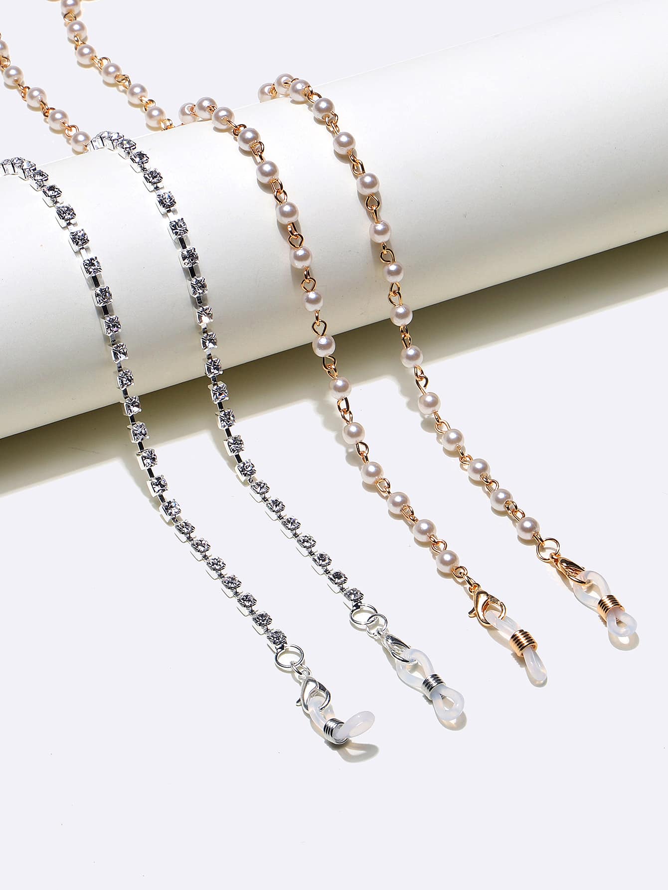 2入組人造珍珠裝飾眼鏡鏈 - 彩色 - 查看 1