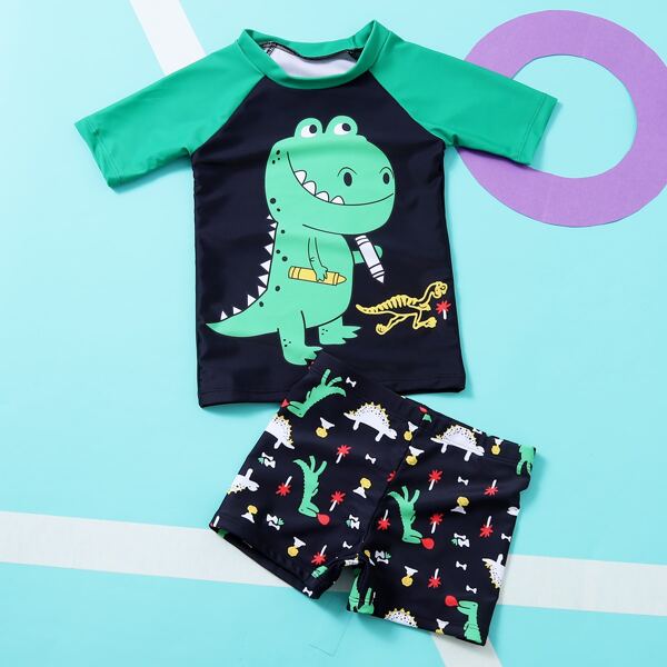 

Toddler Boys Cartoon Graphic Swimsuit, Multicolor