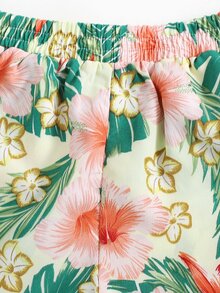 SHEIN Quần Short Gái Túi Nhiệt đới Boho - Nhiều màu - Xem 4