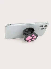 Paw Print Shaped Pop-Out Phone Grip - Black - View 2