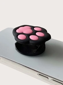 Paw Print Shaped Pop-Out Phone Grip - Black - View 3