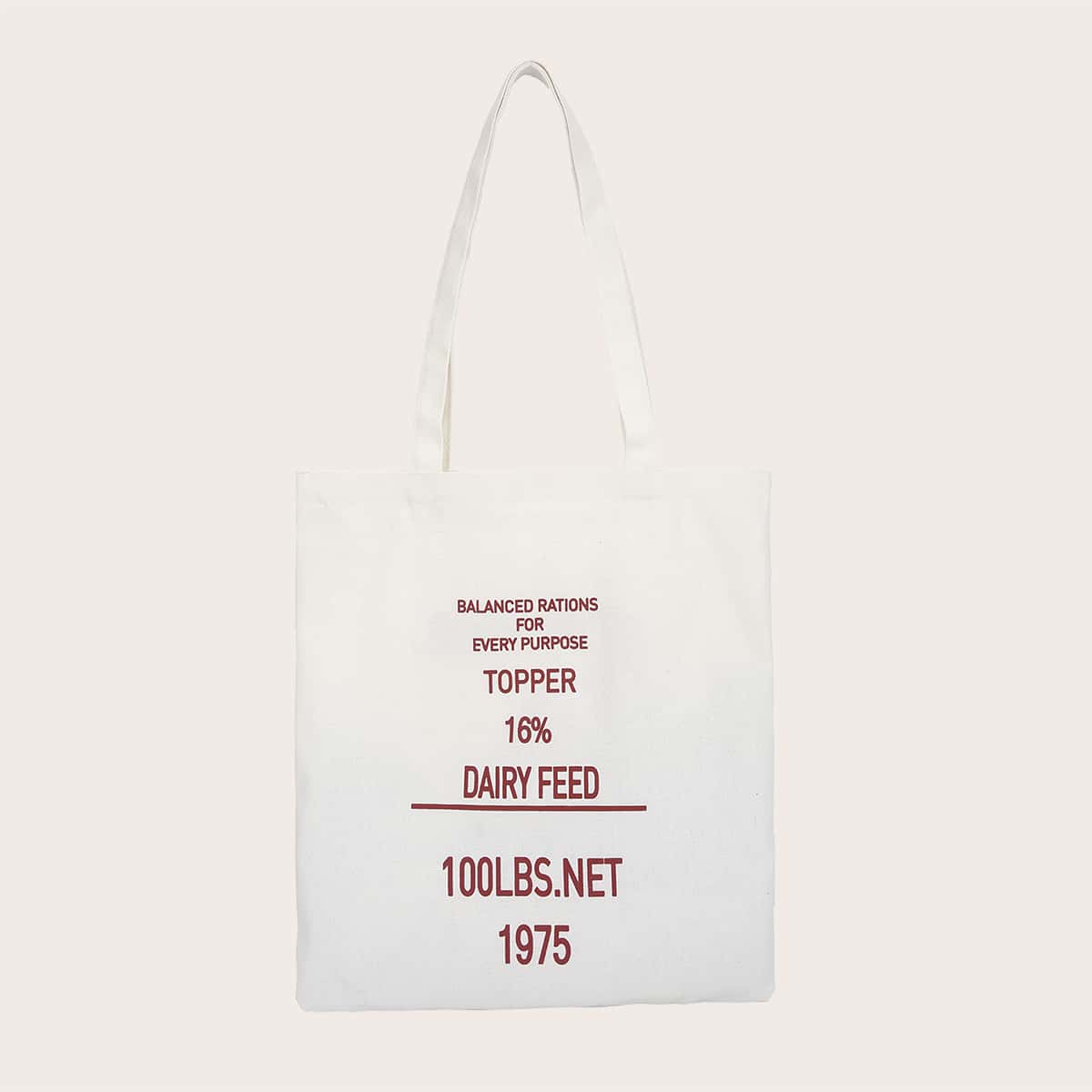 

Letter Graphic Shopper Bag, White
