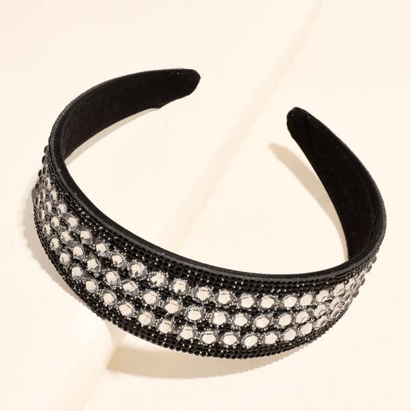 

Rhinestone Design Headband, Black