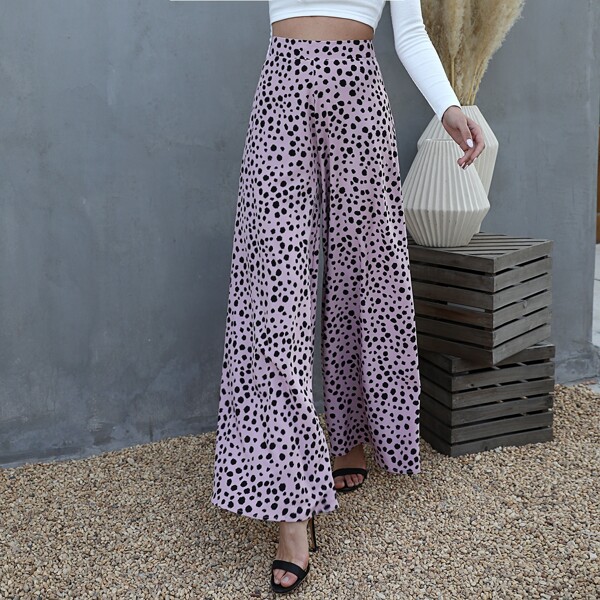 

Dalmatian Zip Back Wide Leg Pants, Multicolor