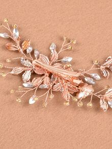 Rhinestone Decor Hair Accessory - Gold - View 3