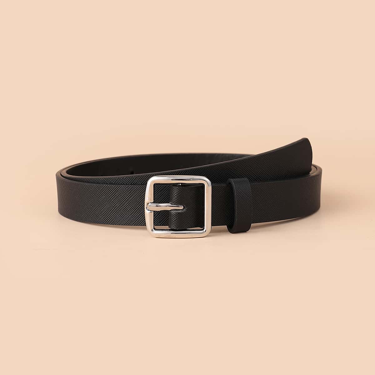 

Square Buckle Belt, Black