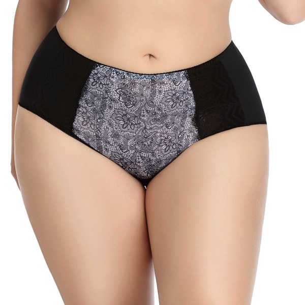 

Plus Contrast Lace Panty, Black