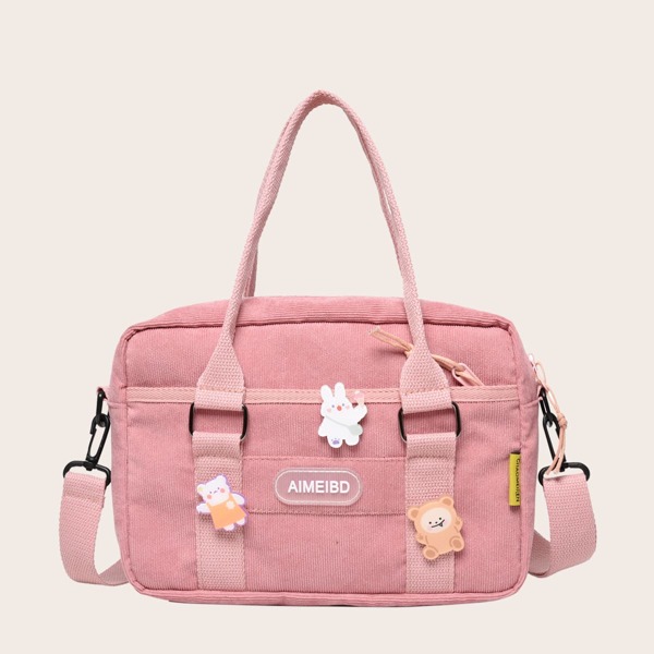 

Girls Cartoon Decor Shoulder Bag, Pink