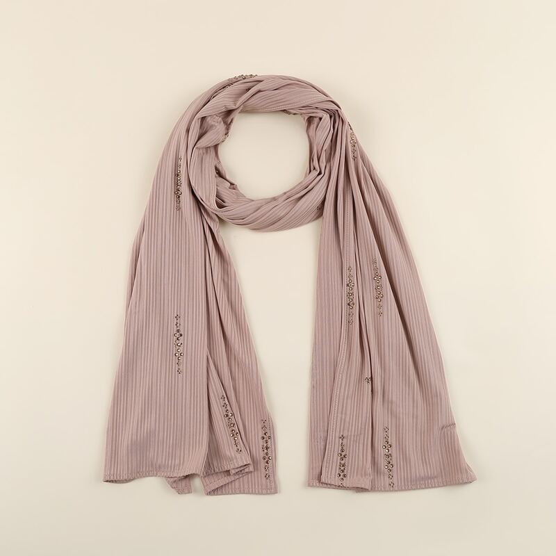 

Rhinestone Decor Scarf, Dusty pink