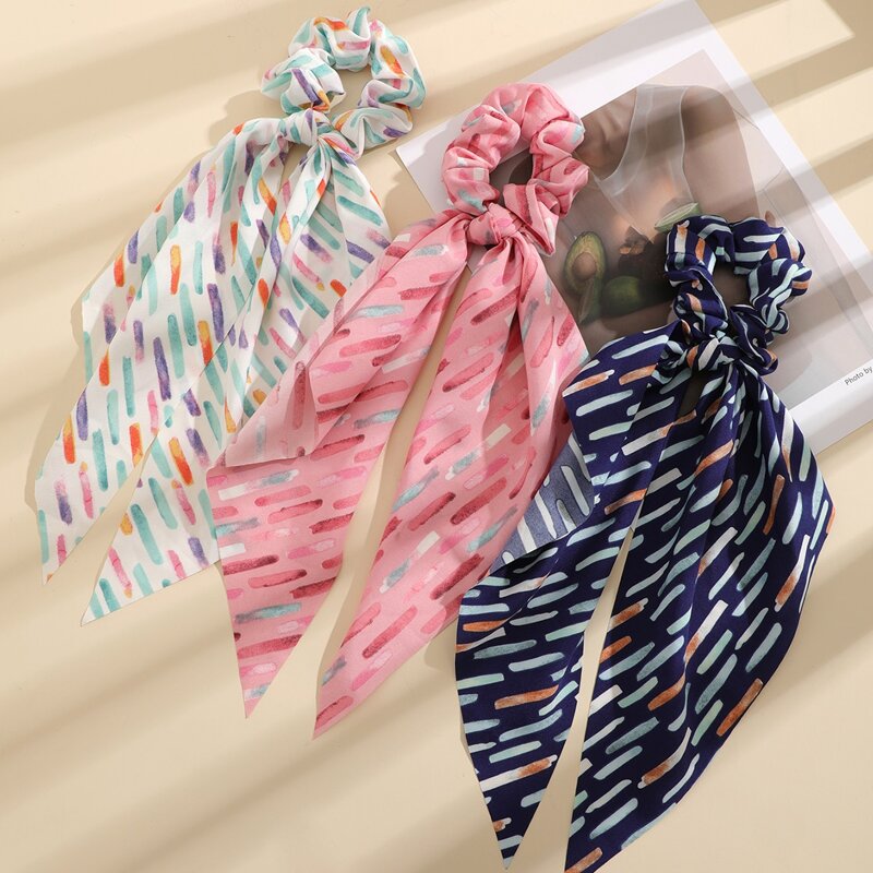 

3pcs Knot Design Scrunchie Scarf, Multicolor