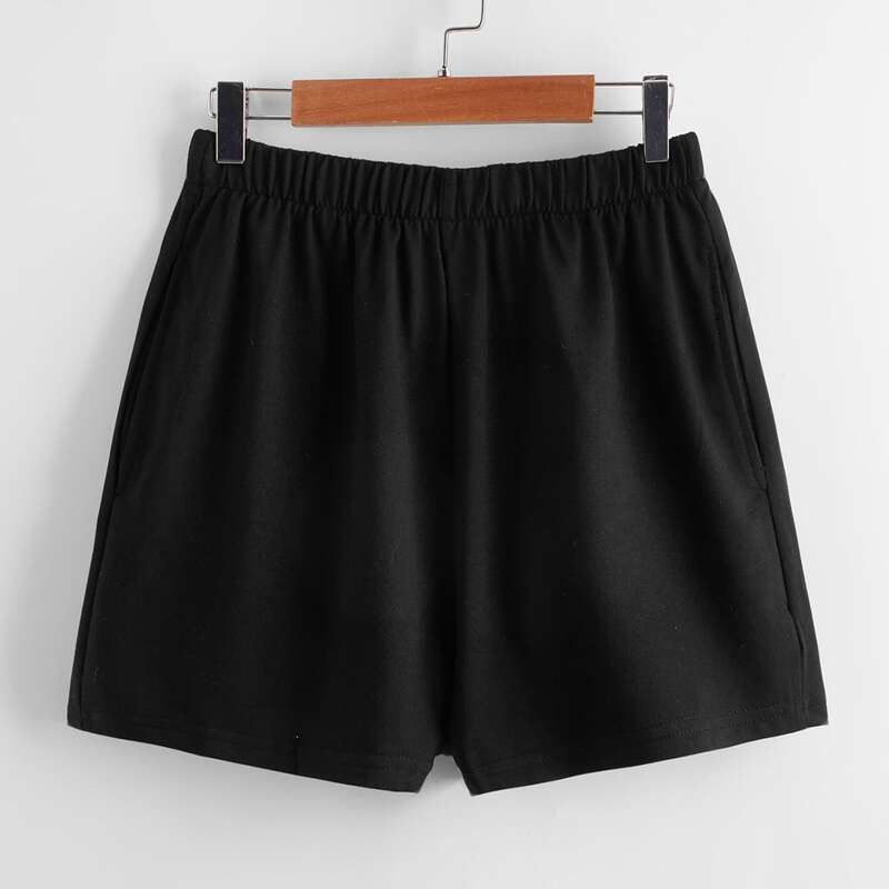 

Graphic Print Pocket Shorts, Black
