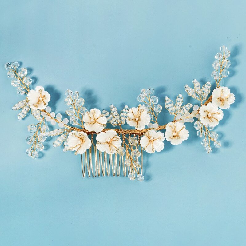 

Crystal Flower Decor Hair Pin, Gold