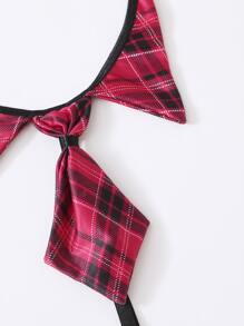 Plus Tartan Costume Tie & Garter Thong