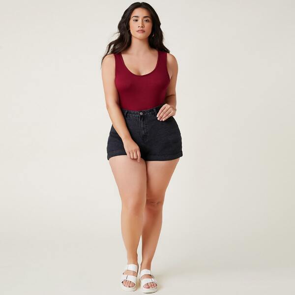 

Plus Scoop Neck Bodysuit, Burgundy