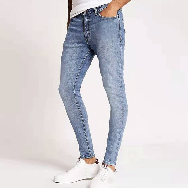 

Men Slant Pocket Skinny Jeans, Light wash
