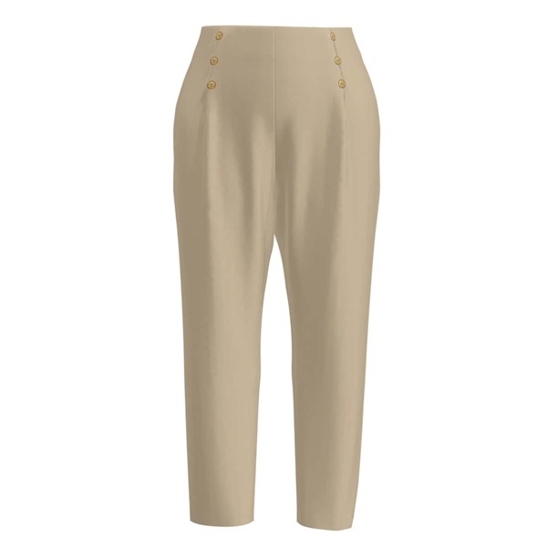 

Plus Double Breasted High Waisted Pants, Khaki