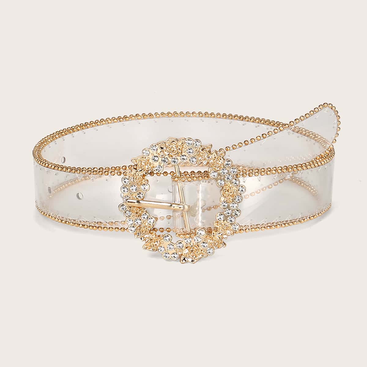 

Rhinestone Buckle Clear Belt