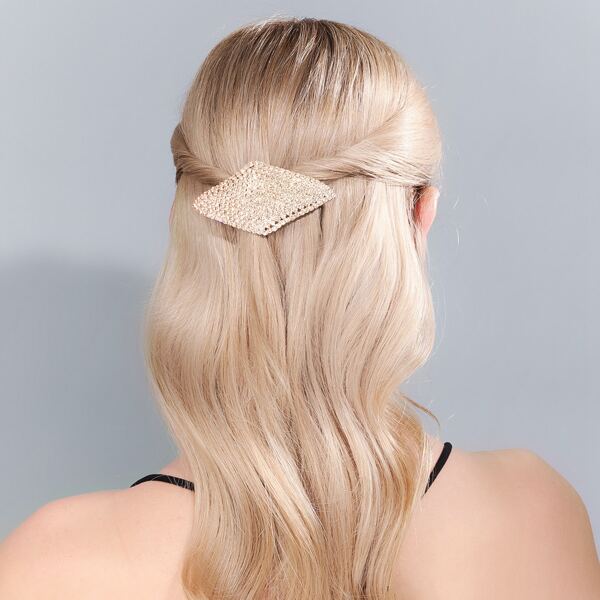 

Rhinestone Decor Hair Clip, Gold