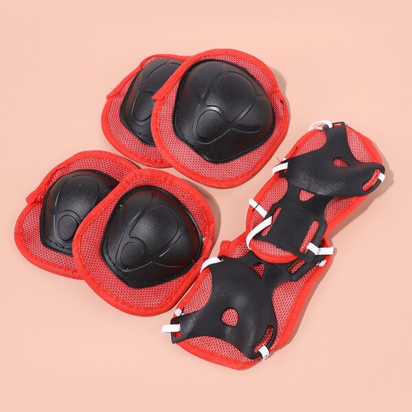 

6pcs Kids Sports Knee Pad, Red