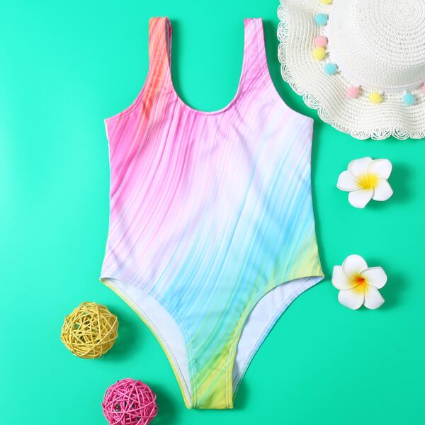 

Girls Ombre One Piece Swimsuit, Multicolor