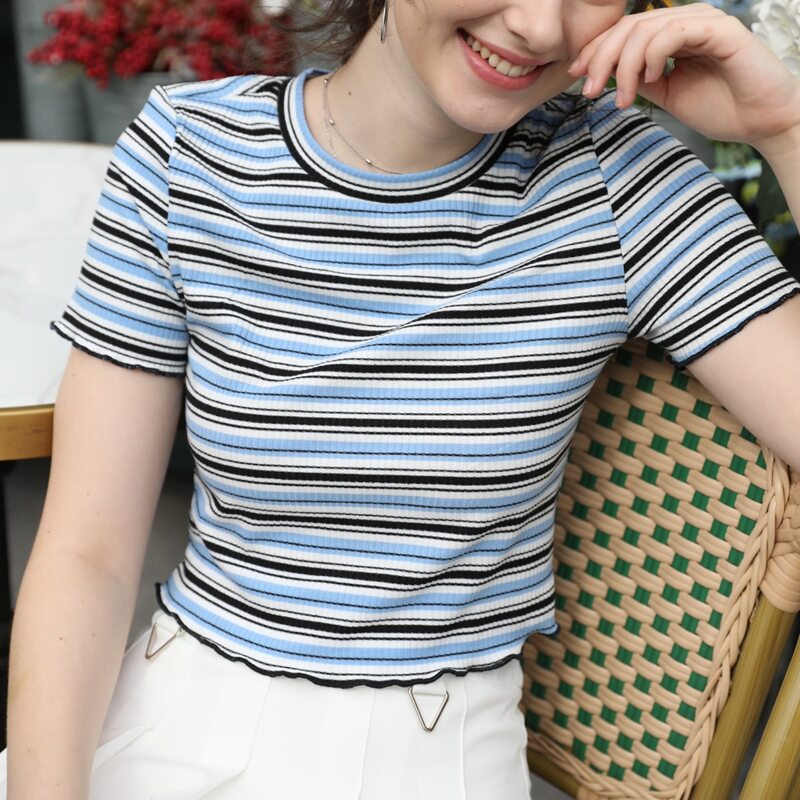 

Striped Crop Tee, Multicolor