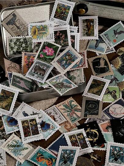 46 adesivos de plantas vintage da série Museum 2 para decoração DIY de scrapbooking, material escolar