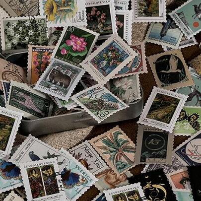 46 piezas Serie Museo 2 Pegatinas vintage de plantas para scrapbooking, decoración DIY, útiles escolares