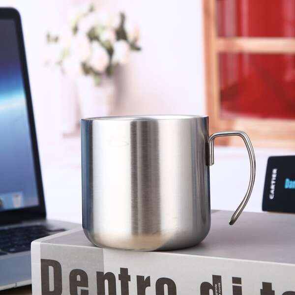 

1pc Stainless Steel Mug, Silver