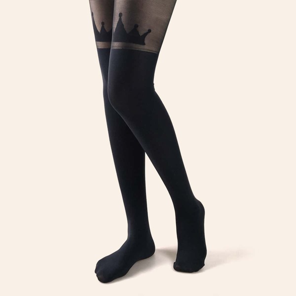 

Crown Pattern Mesh Tight, Black