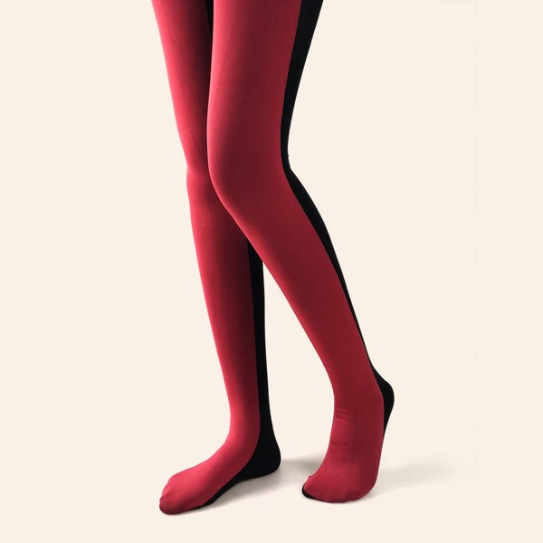 

Color Block Tights, Red