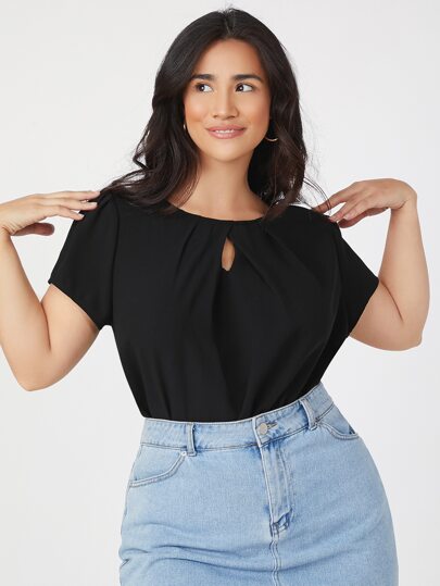 بلايز مقاسات كبيرة الزر الصاف كاجوال