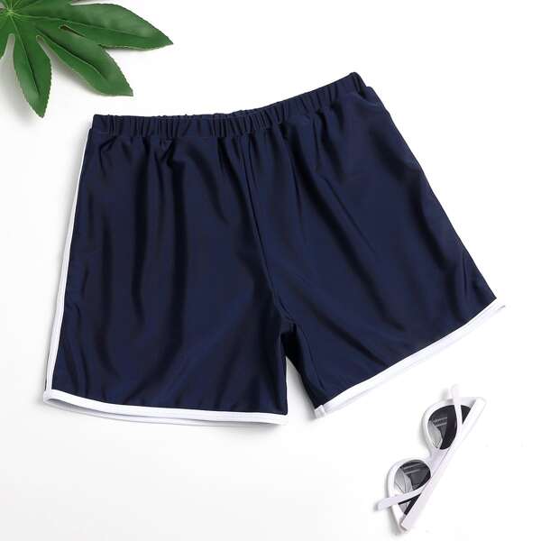 

Boys Contrast Binding Swim Shorts, Navy blue