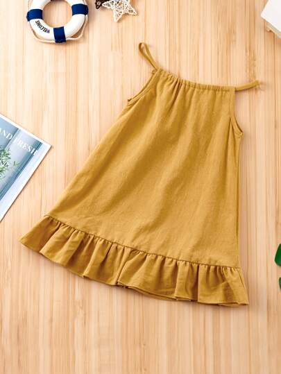 Toddler Girls Solid Cami Smock Dress