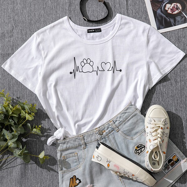 

Graphic Print Tee, White