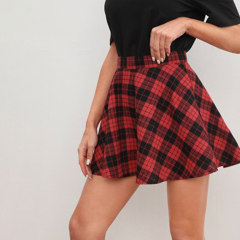 

Plaid Skater Skirt, Multicolor