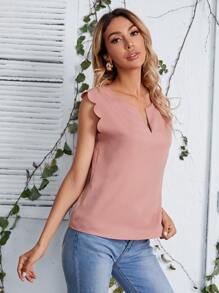 SHEIN Clasi 西裝領貝殼邊上衣 - 藕粉色 - 查看 4