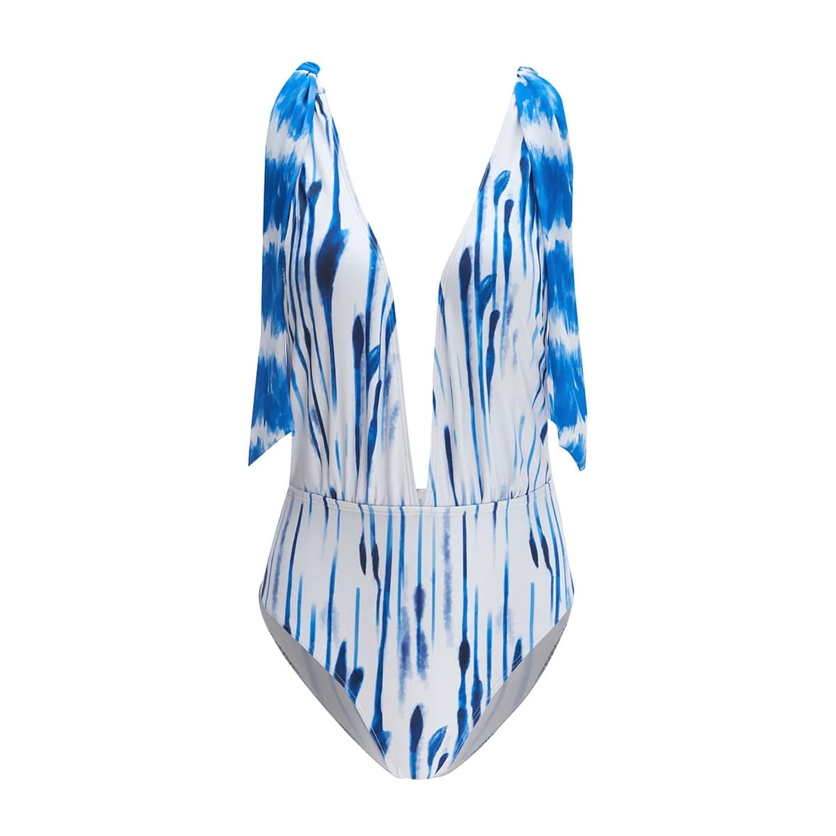 

Tie Dye Deep V Neck One Piece Swimsuit, Multicolor