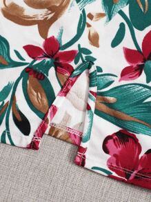 SHEIN Clasi Vestido floral de hombros descubiertos - Multicolor - Ver 3