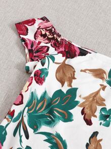 SHEIN Clasi Vestido floral de hombros descubiertos - Multicolor - Ver 4
