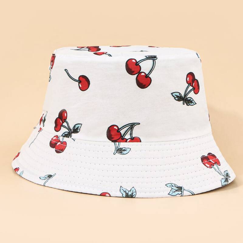 

Cherry Bucket Hat, White