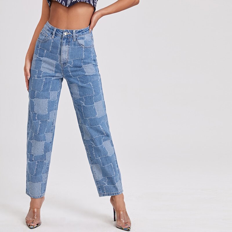 

Light Wash High Waist Straight Jeans