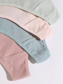 4 paquetes Conjunto de bragas sexis de canalé - Multicolor - Ver 5