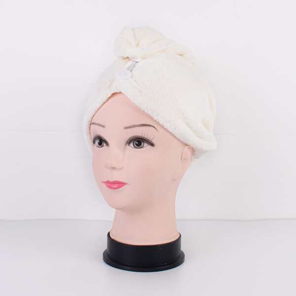 

1pc Solid Color Hair Drying Cap, White
