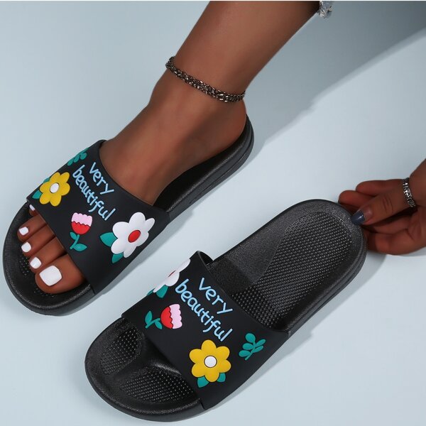 

Floral & Letter Graphic Slides, Black