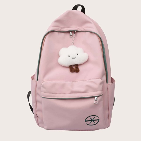 

Large Capacity Cartoon Charm Backpack, Pink